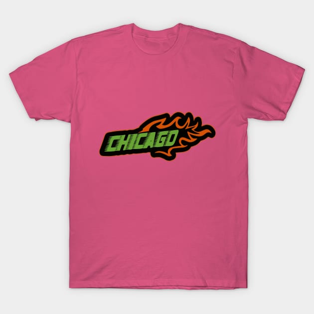 Chicago city writing design with fast style T-Shirt by jafart_designwork